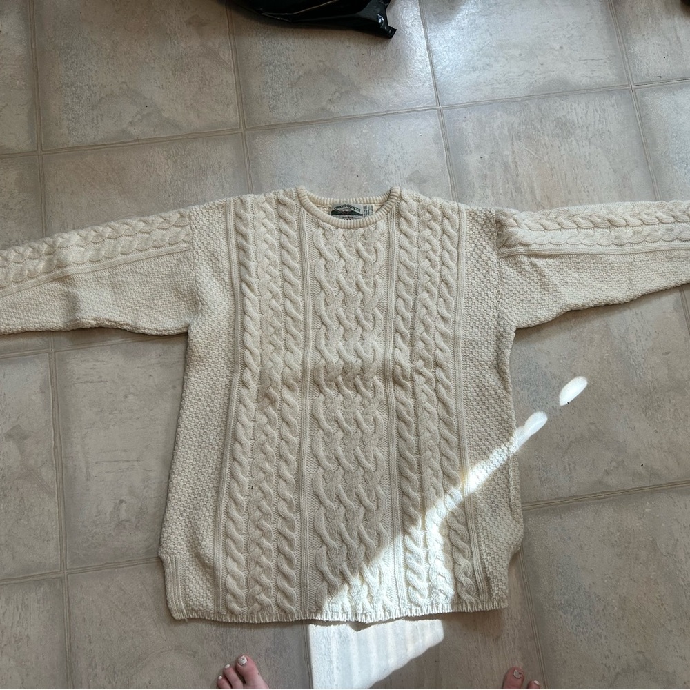 Aran Crafts Cable Knit Cream Sweater